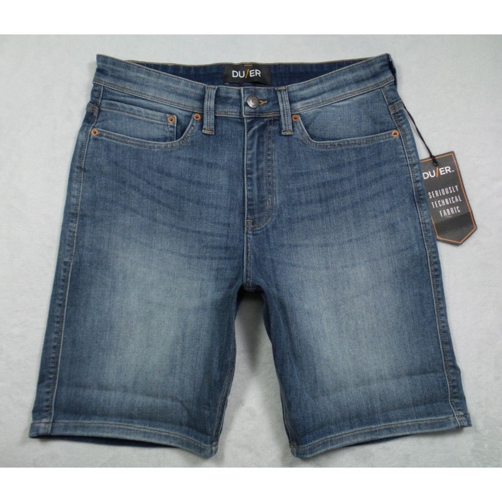 DUER DU/ER Jean Shorts Mens Size 32 Blue Performance Denim L2X Athletic Fit NWT